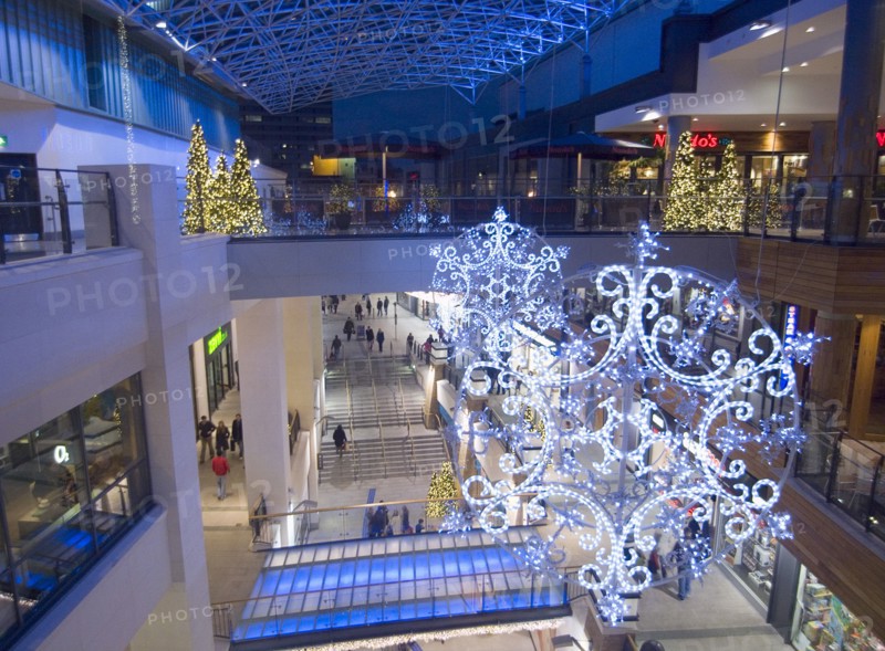IRELAND, North, Belfast, Victoria Square shopping centre decorated for Christmas.