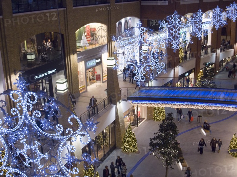 IRELAND, North, Belfast, Victoria Square shopping centre decorated for Christmas.