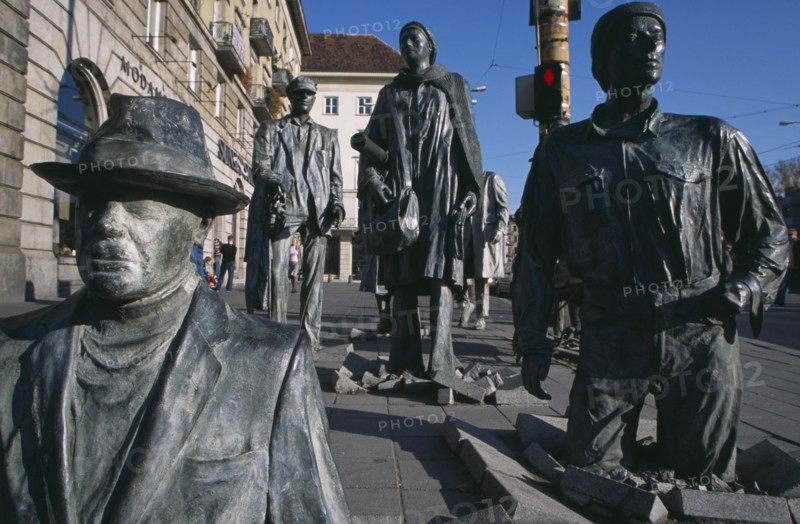 POLAND, Wroclaw, Transition statue by Jerzy Kalina 2005 commemorates those people who disappeared during the introduction of martial law on 13 December 1981