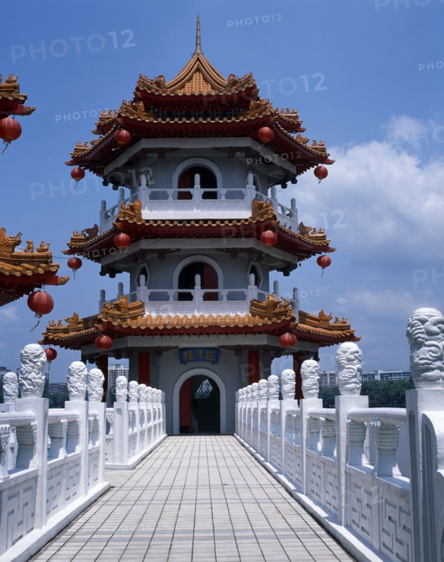 SINGAPORE, Jurong East , One of the Twin Pagodas in the Chinese Garden