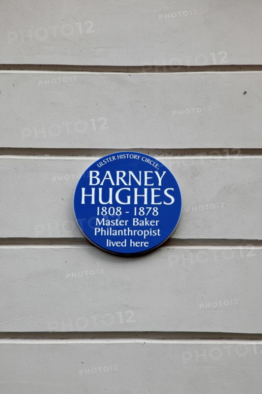 IRELAND, North, Belfast, "West, College Square North, Blue plaque for local baker Barney Hughes."