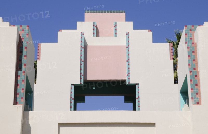 USA, California, Los Angeles, "Retro style design detail, Beverly Hills Civic Centre"