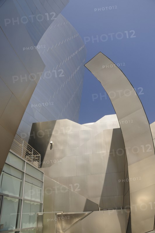 USA, California, Los Angeles, Architectural detail of Walt Disney Concert Hall. Designed by Frank Gehry.