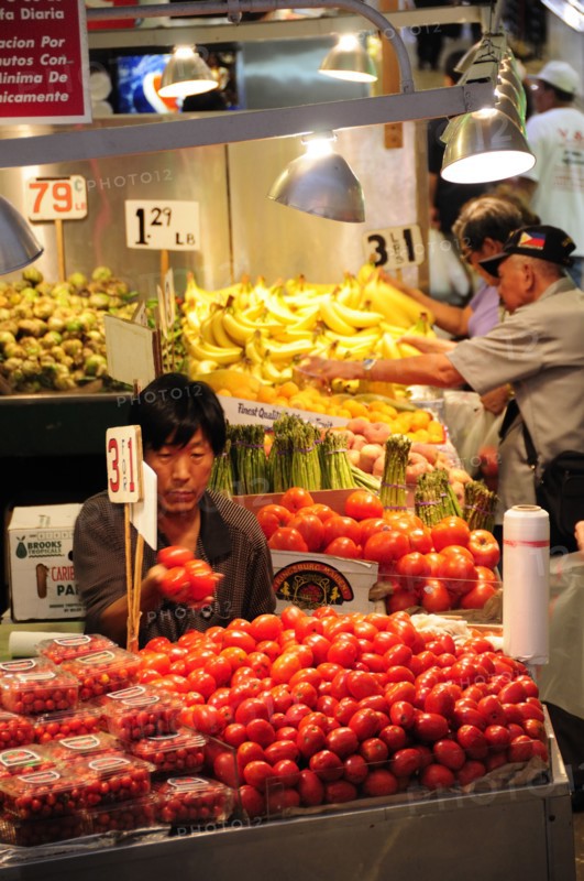 USA, California, Los Angeles, Central Market scene