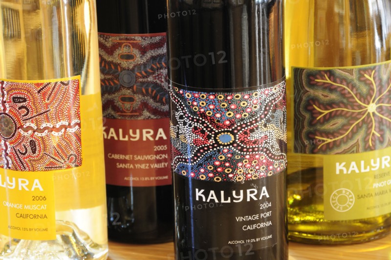USA, California, Santa Barbara, "Selection of local wines, Kalyra Winery."