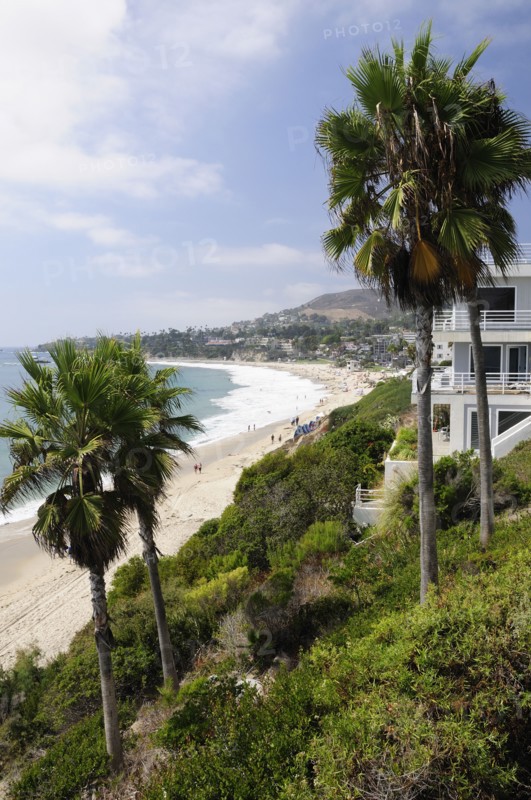 USA, California, Los Angeles, "Cliffs & beach view, Laguna Beach"