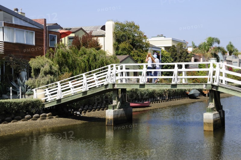 USA, California, Los Angeles, "Canal & bridge, Venice"