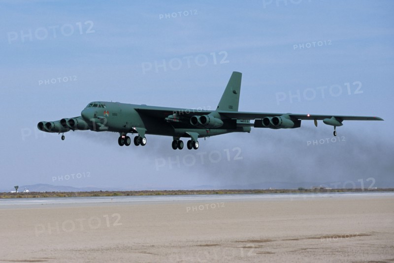 TRANSPORT, Air, Jets, B-52 Stratofortress Long Range Bomber during take off / landing.