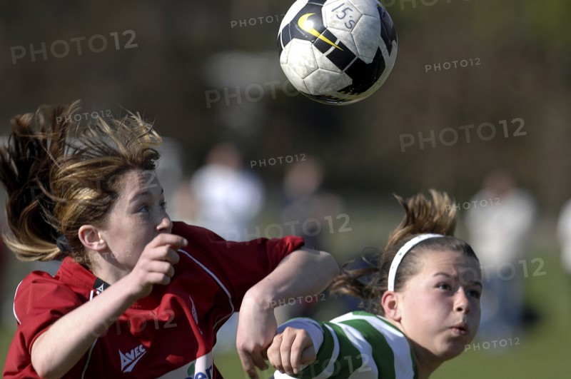 SPORT, Ball, Football, "Womens Soccer, Tesco Cup, Scotland. Players attempting to head the ball."