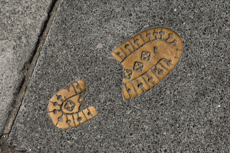 IRELAND, Dublin, Bronze Shoe Print  OConnell Street.