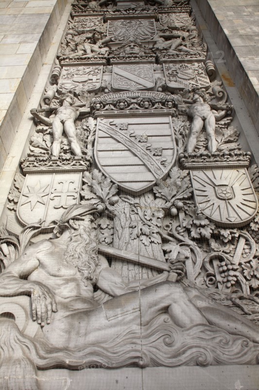 Germany, Berlin, Detail of the frieze at the entrance to the Reichstag
