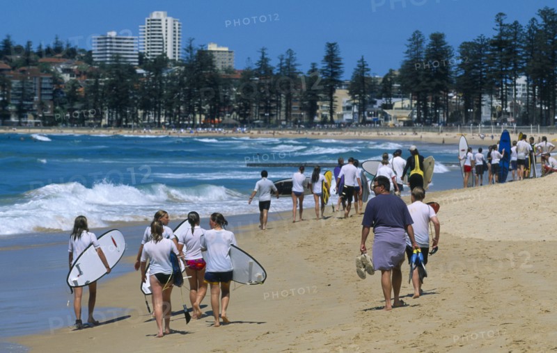 Australia, New South Wales, Sydney, Manly beach surf class.