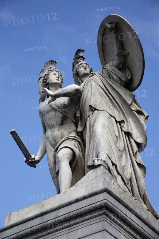 Germany, Berlin, Statue on Castle Bridge.