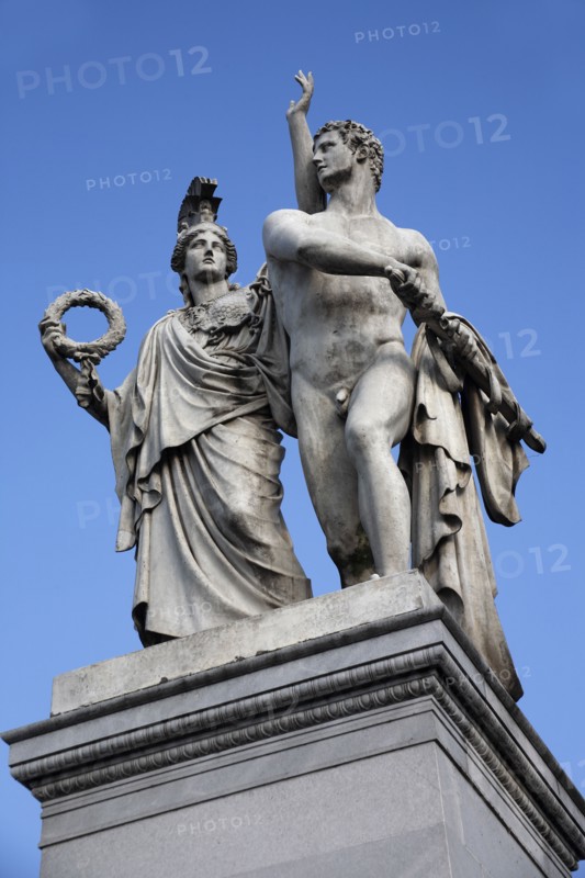 Germany, Berlin, Statue on Castle Bridge.