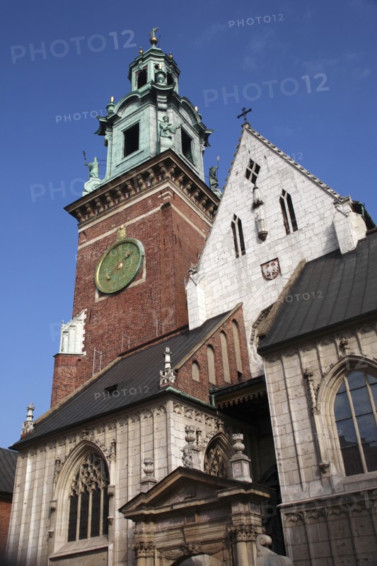 Poland, Krakow, Wawel Cathedral Exterior.