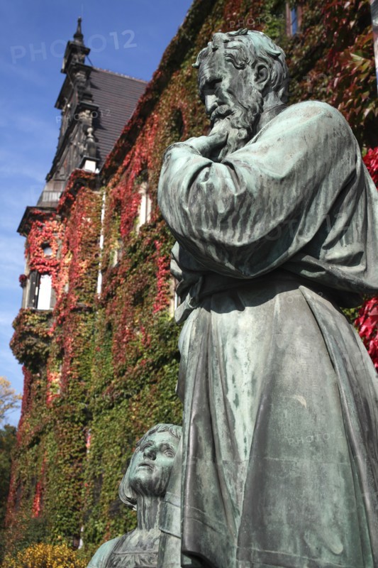 Pland, Wroclaw, statue of Michelangelo in front of the National Museum.
