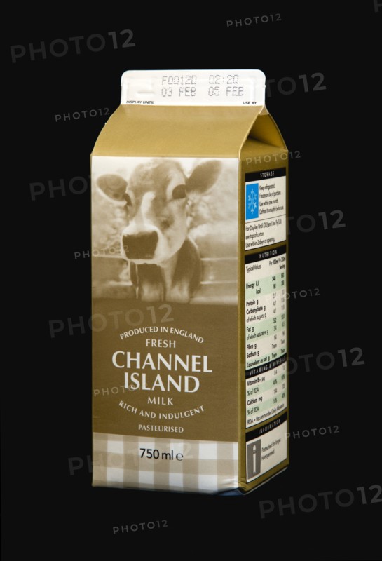 Drink, Milk, Pasteurised, Full Cream dairy milk Carton Produced in England from the Channel Islands.