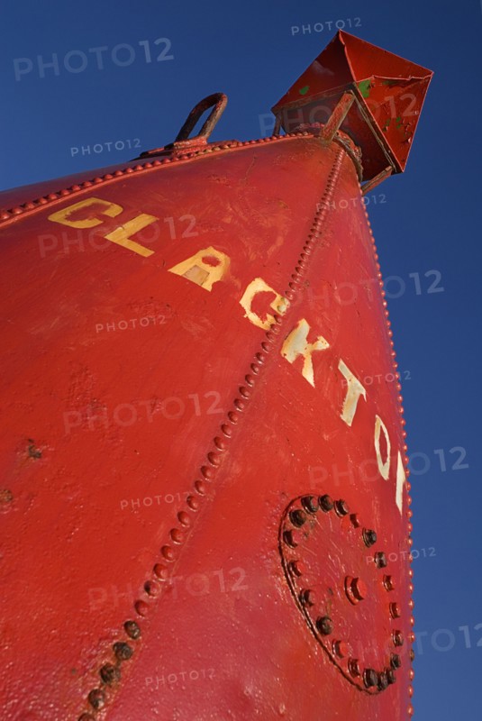 IRELAND, County Wexford, Hook Head Lighthouse, Red container in lighthouse grounds.