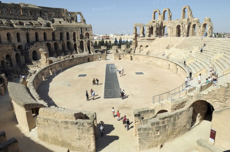 Tunisia, El Jem, Roman Colosseum.