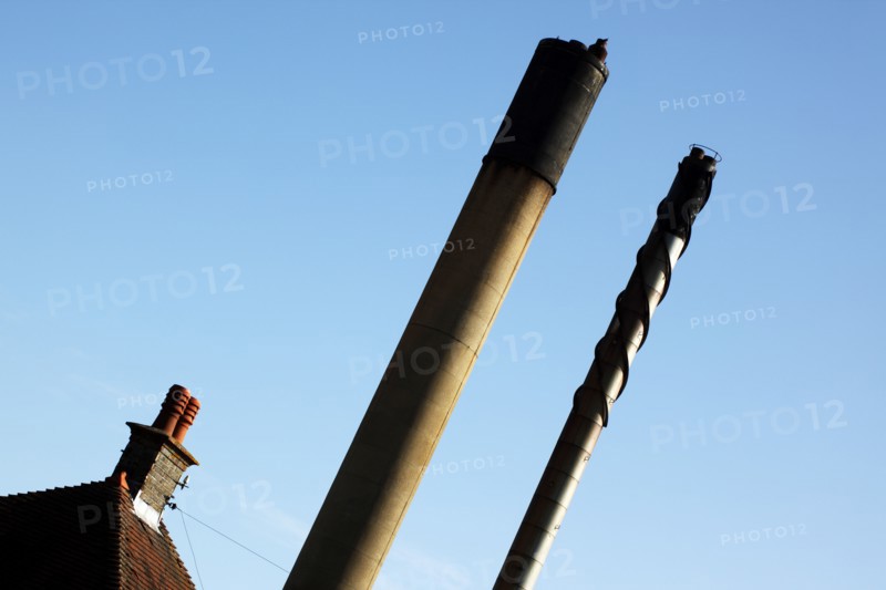 England, West Sussex, Shoreham-by-Sea, Chimneys on hospital buildings.