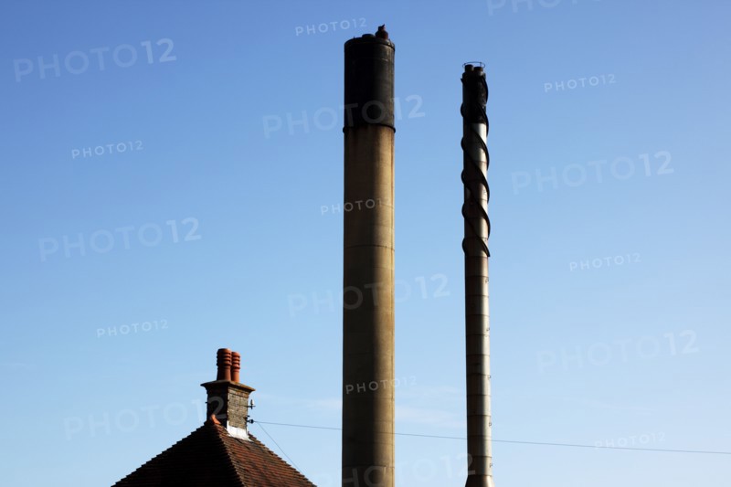 England, West Sussex, Shoreham-by-Sea, Chimneys on hospital buildings.