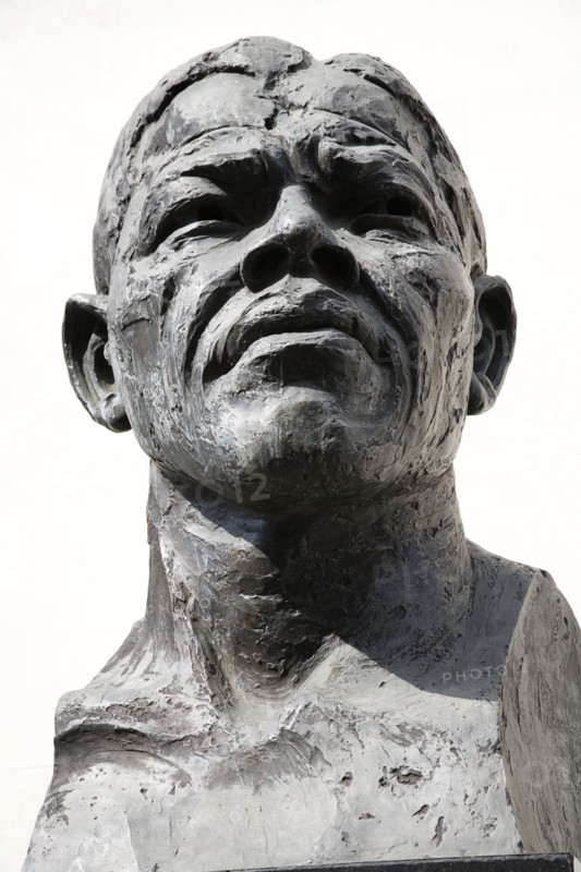 England, London, South Bank, Nelson Mandela Statue.