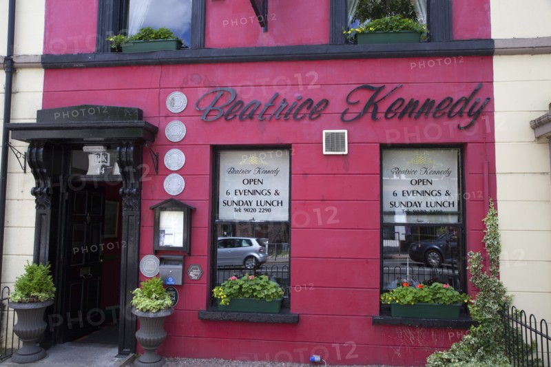 Ireland, North, Belfast, Exterior of Beatrice Kennedy restaurant on University Road.