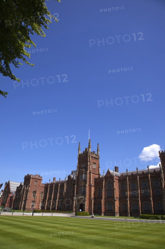 Ireland, Northern, Belfast, Queens Quarter, Queens University main building, designed by architect Charles Lanyon.