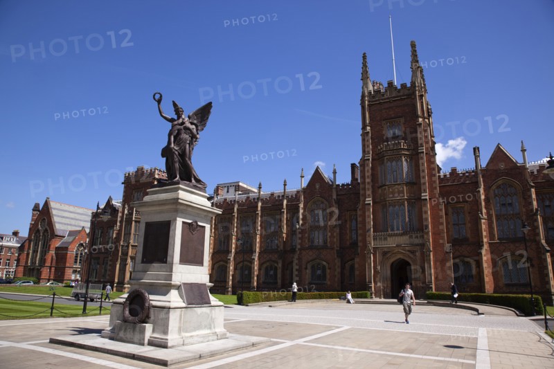 Ireland, Northern, Belfast, Queens Quarter, Queens University main building, designed by architect Charles Lanyon.