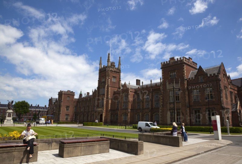 Ireland, Northern, Belfast, Queens Quarter, Queens University main building, designed by architect Charles Lanyon.