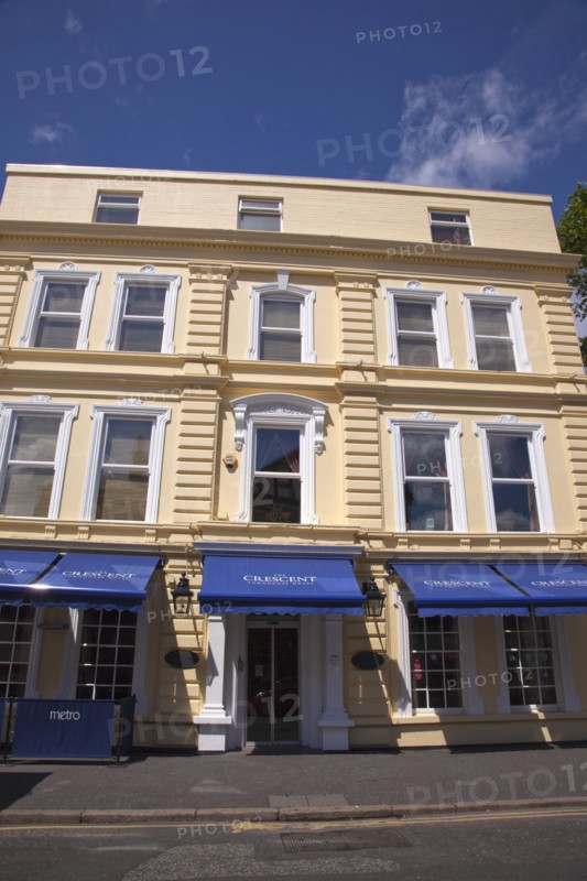 Ireland, North, Belfast, Lower Crescent, Exterior of the Crescent Hotel and Metro restaurant.