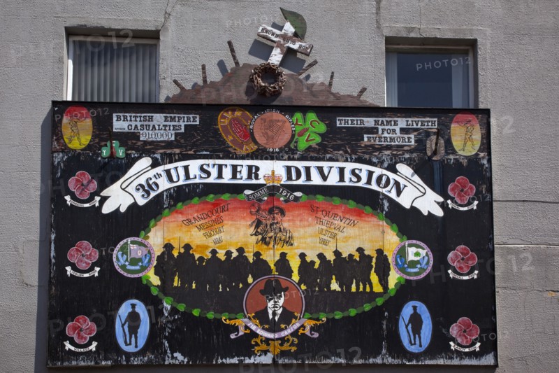 Ireland, North, Belfast, Donegall Pass, Loyalist poltical mural.