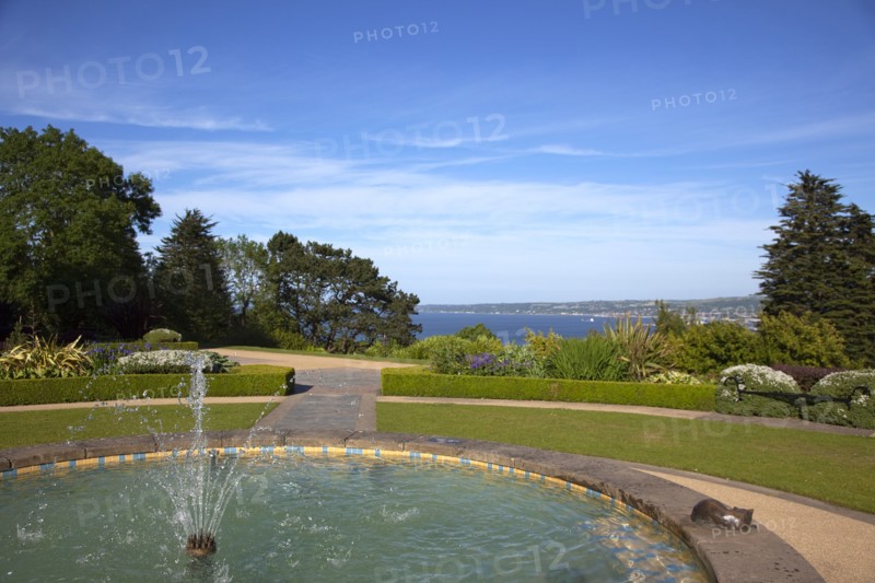 Ireland, North, County Antrim, Belfast Castle with ornate gardens and grounds over looking the city and Lough.