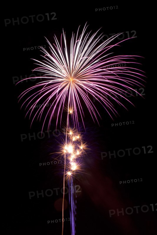 Colourful display of Pyrotechnics Shoreham Beach West Sussex England. England English UK United Kingdom GB Great Britain British Europe European Festival Festivals Guy Fawkes November Firework Display Fireworks Pyrotechnic Pyrotechnics Pyrotechnical Color Colour Coloured Colored Colourful Colorful Pattern Sky Black Pink Purple White