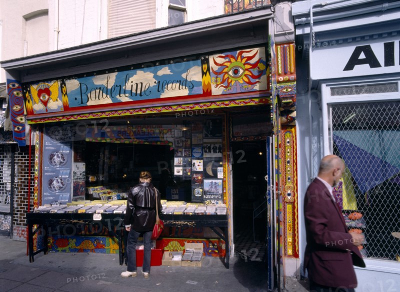 Brighton, East Sussex, England. North Laines Borderline record shop in Gardner Street. European Great Britain Northern Northern Europe Store UK United Kingdom