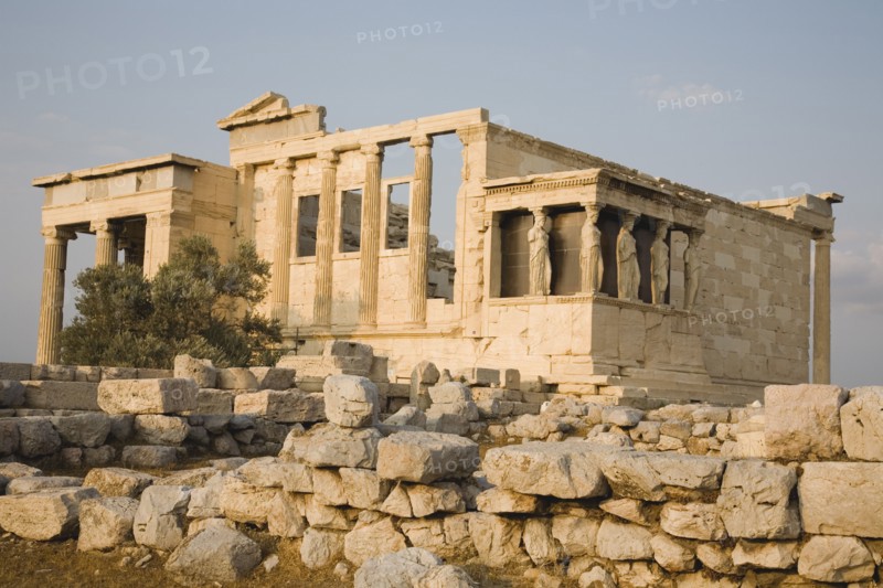 Athens, Attica, Greece. Acropolis Erechtheion ruins. Greece Greek Europe European Vacation Holiday Holidays Travel Destination Tourism Ellas Hellenic Attica Athens Acropolis Erechtheion Carystids Portico Ruin Ruins Column Columns Atenas Athenes Destination Destinations Ellada History Historic Southern Europe