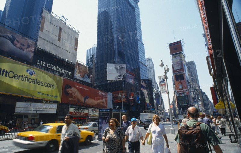 New York City, New York State, USA. Busy street scene in Times Square North America United States of America