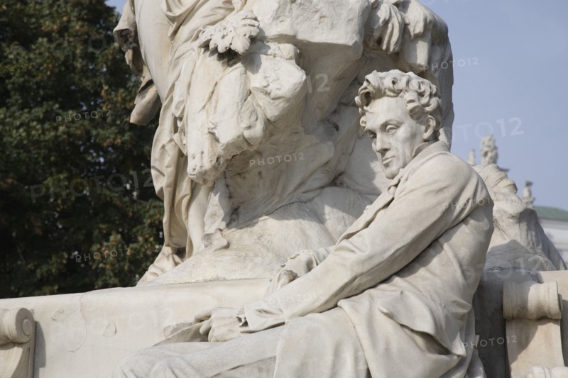 Vienna, Austria. Neubau District. Detail of statue. Austria Austrian Republic Vienna Viennese Wien Europe European City Capital Neubau District Statue Figure Male Carved Detail Destination Destinations Osterreich Viena Western Europe