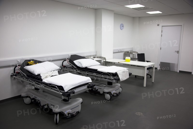 Dublin, County Dublin, Ireland. Ballsbridge Lansdowne Road Aviva Football stadium Medical room and facilities. Ireland Republic Eire Europe European Dublin Baile Atha Cliath Capital City Ballsbridge Suburb South Lansdowne Road Stadium Sport Sports Venue Ground Home National Ball Football Soccer Rugby Architecture Aviva Interior Inside Medical Roo
