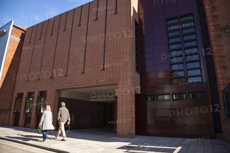 Chichester, West Sussex, England. Pallant House Art Gallery exterior of the modern wing. England English UK United Kingdom GB Great Britain British West Sussex County Chichester Pallant House Art Arts Gallery Architecture Exterior Facade Modern New People Tourists