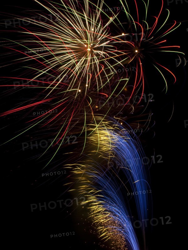 Colourful display of Pyrotechnics. England English UK United Kingdom GB Great Britain British Europe European Festival Festivals Guy Fawkes November Firework Display Fireworks Pyrotechnic Pyrotechnics Pyrotechnical Color Colour Coloured Colored Colourful Colorful Pattern