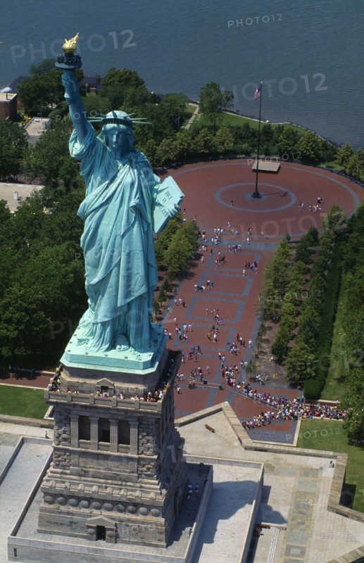 New York, New York State, USA. The Statue of Liberty from above. American North America United States of America