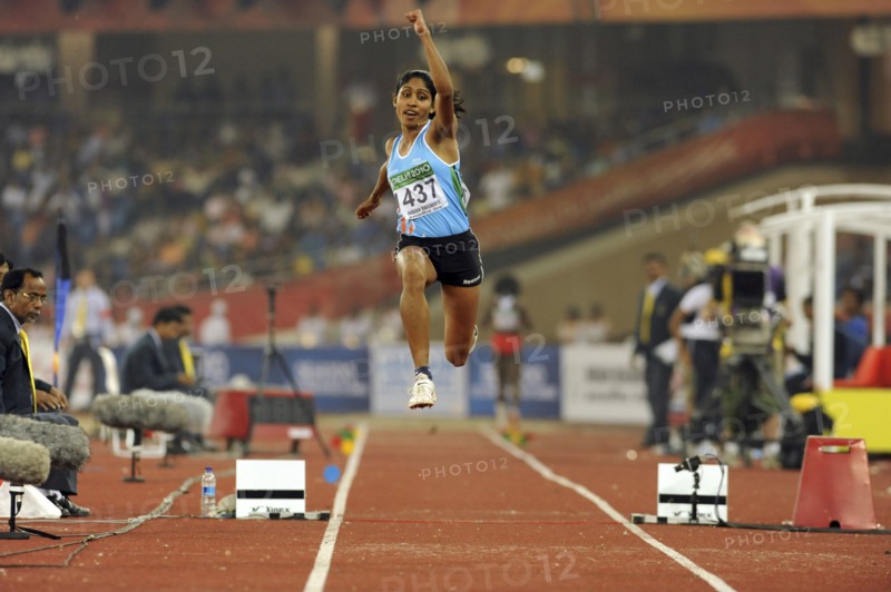 India, Delhi, 2010 Commonwealth games  Track events  Womens triple jump.