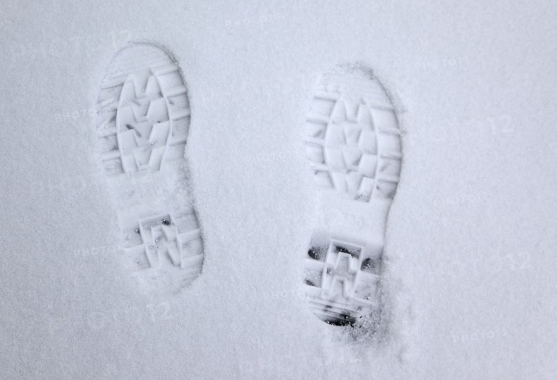 Weather, Winter, Snow, Boot prints in the fresh snow.