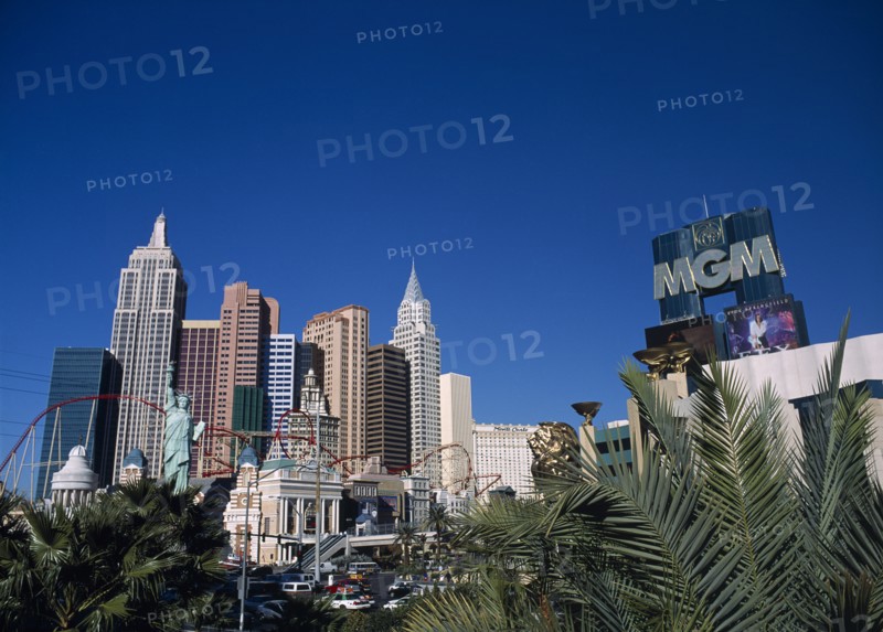 USA, Nevada, Las Vegas, New York New York hotel and casino on the Strip.