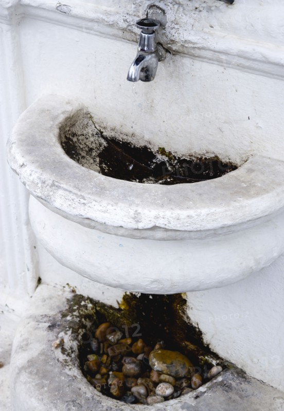 England, West Sussex, Bognor Regis, Free drinking water tap on the promenade beside the beach.