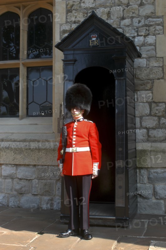 England, London, Queens Life Guard on duty at Buckingham Palace