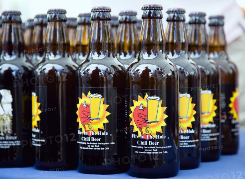 Drink, Alcoholic, Beer, Bottles of Fire In The Hole chilli pepper beer.