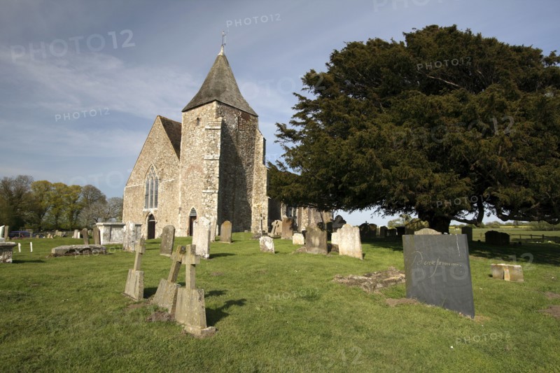 England, Kent, Romney Marshes, Old Romney  Derek Jarmans modern headstone the graveyard of St Clements church.