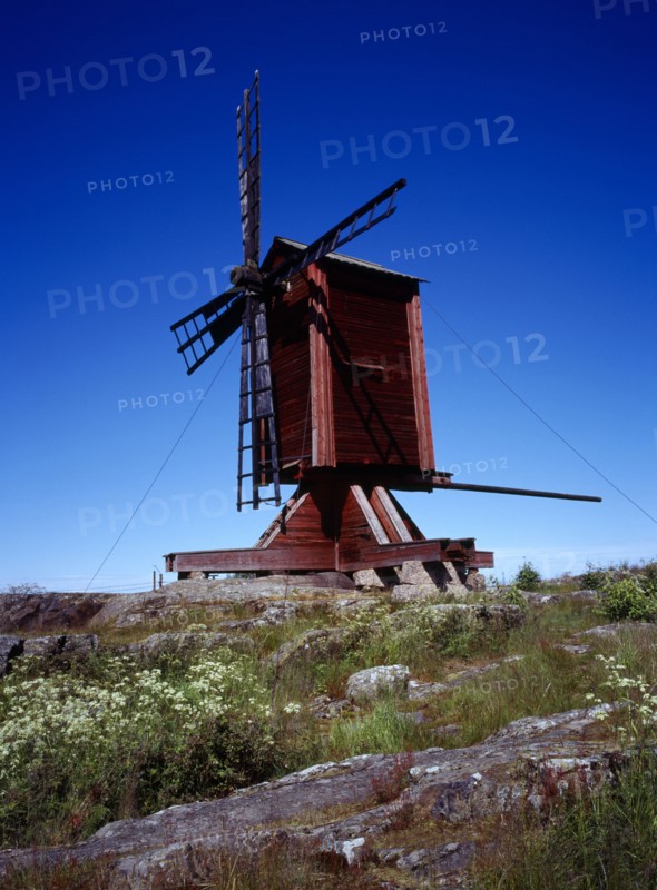 Finland, Vaasanlaani, Kristiinankaupunki, Wooden post mill.